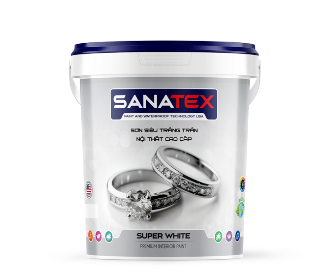 Sơn siêu trắng trần nội thất cao cấp SANATEX